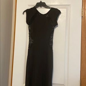 Black Lace Stretch Evening Dress From London